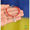 Браслет "Тризуб. Герб України". Колір - червоний. Основа колір срібло